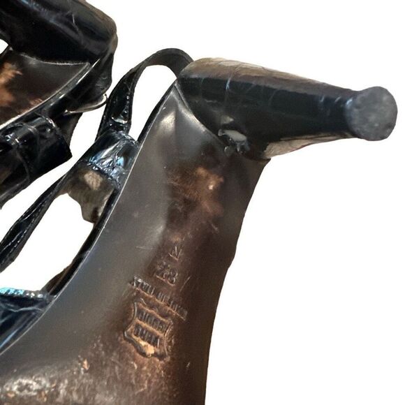 Donald Pliner classic black sling crocs back heels - size 8.5 - Picture 8 of 9